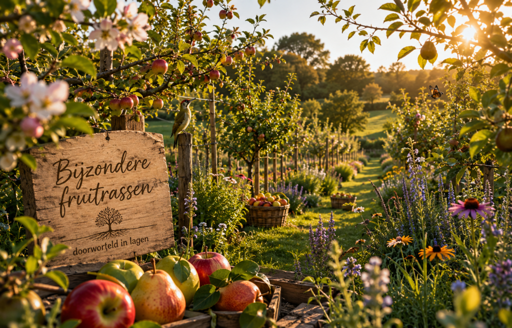 Bijzondere fruitrassen tussen bloemenranden en fruitstructuren op Kernlo